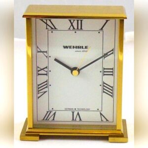 BEAUTIFUL WEHRLE PICCADILLY SOLID BRASS CLOCK NEW!
